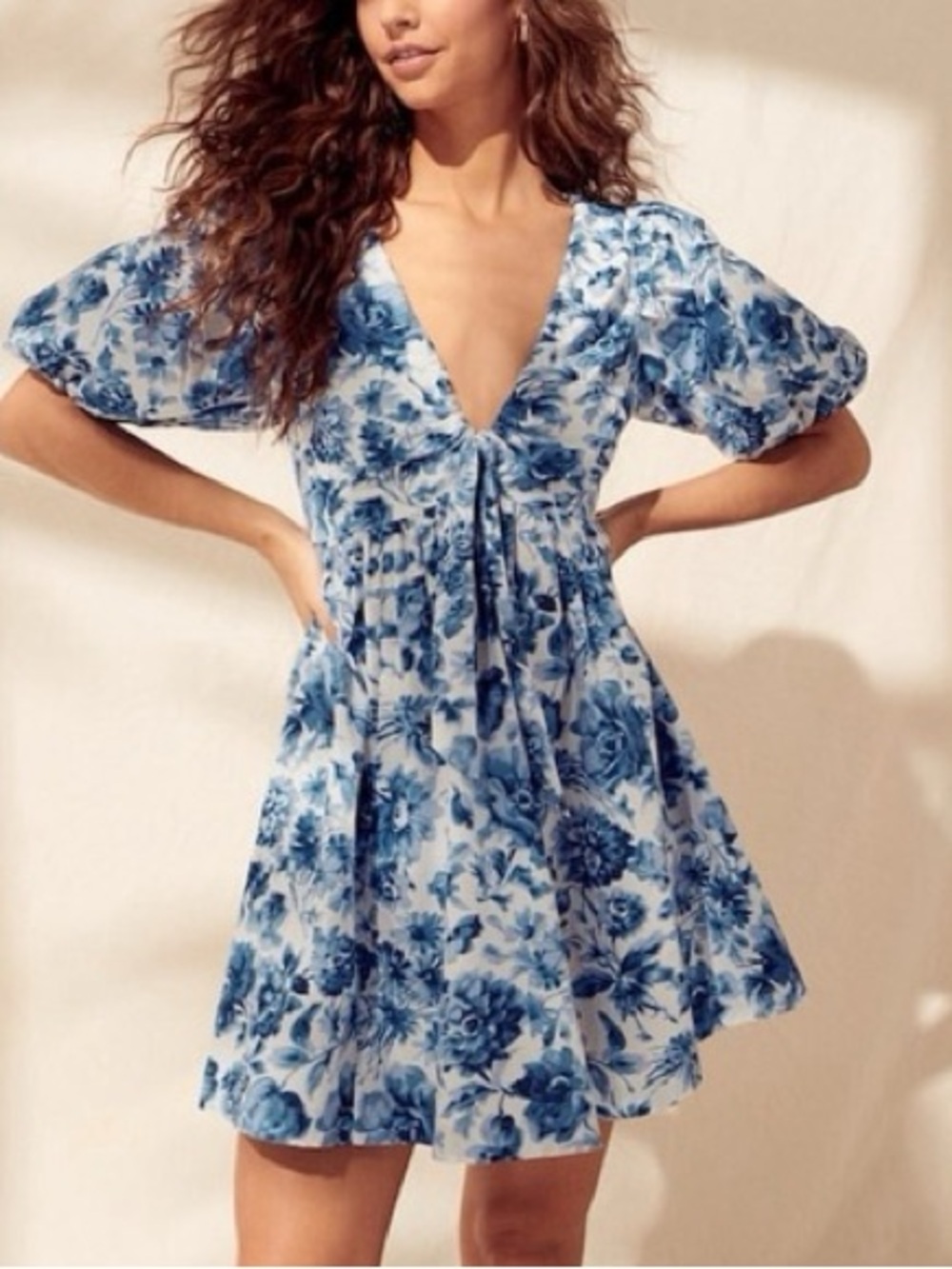 Abercrombie & Fitch Blue and White Floral Mini Dress